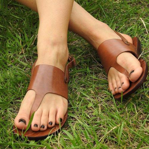 Women Flat Heel Flip Flops Cusual Artificial Leather Sandals