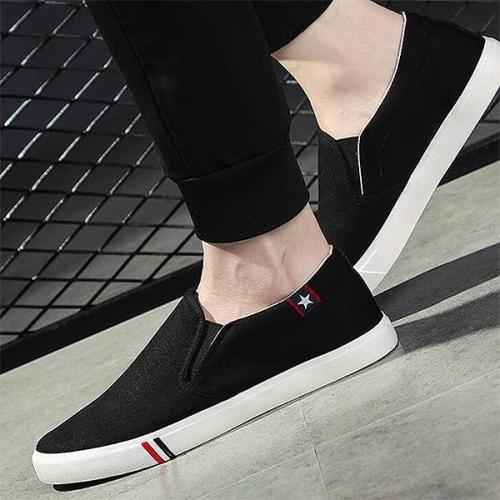 Mens Canvas Flats Slip On Casual Loafers