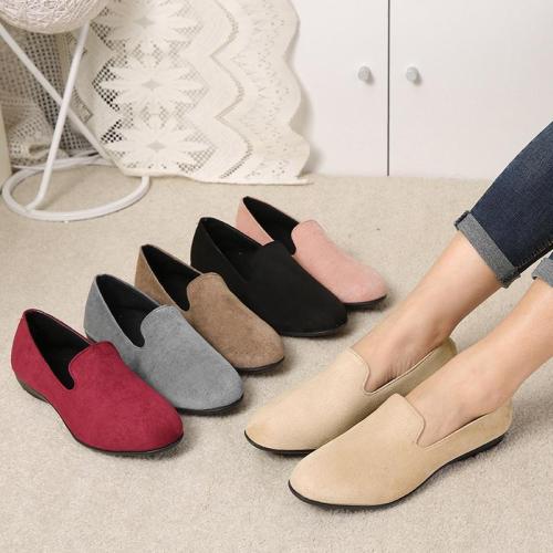 Flocking Upper Simple Casual Low Wedges Loafers