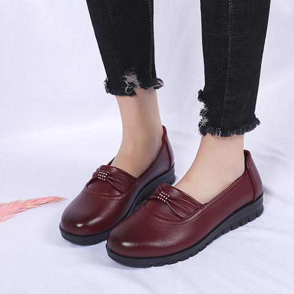Solid Color Soft Flexible Flat Comfortable Loafers For Women