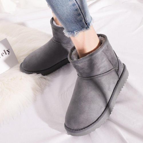 Womens Artificial Suede Daily Ankle Snow Boots