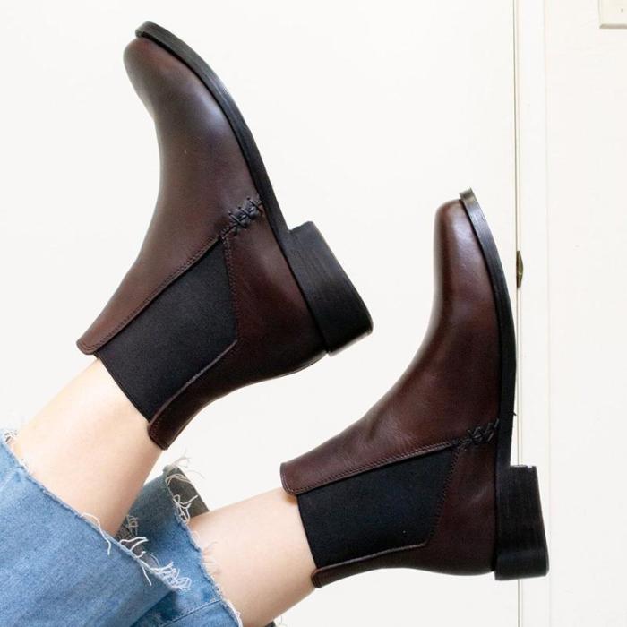 Women's fashion solid color Chelsea boots