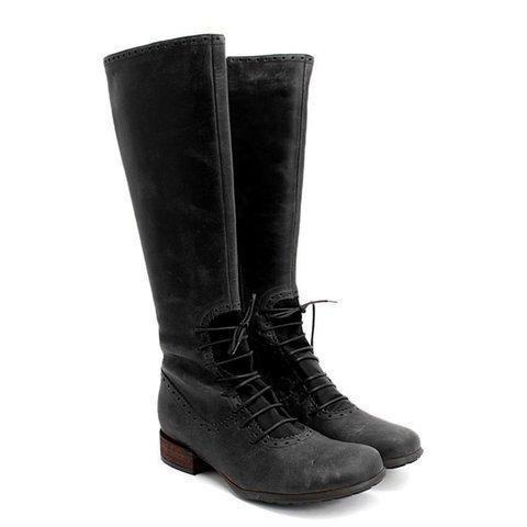 Women Vintage Front Lace Up Boots Casual Classic Shoes