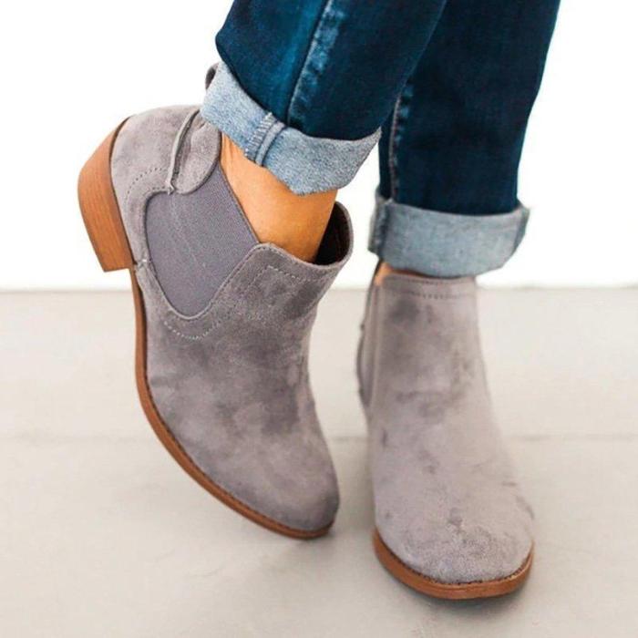 Women Flocking Booties Casual Comfort Plus Size Shoes