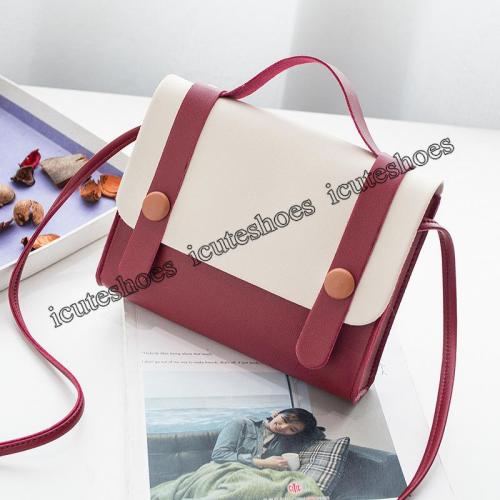 Small Package Women's New Fashion Oblique Cross-chain Impact Color Square Bag Single Shoulder Bag