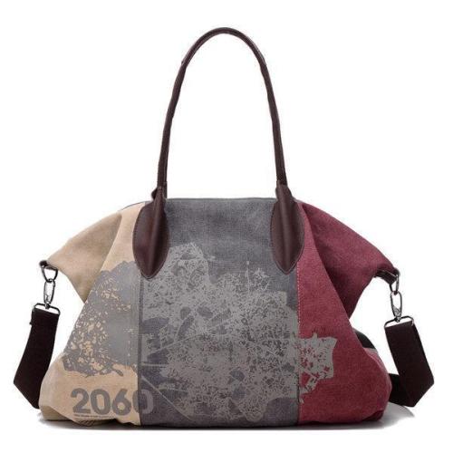Pattern Casual Canvas Handbag Bucket Crossbody Bag