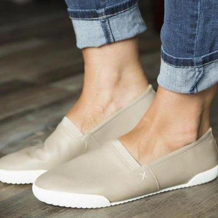 Comfy Pu Slip-On Flats Shoes