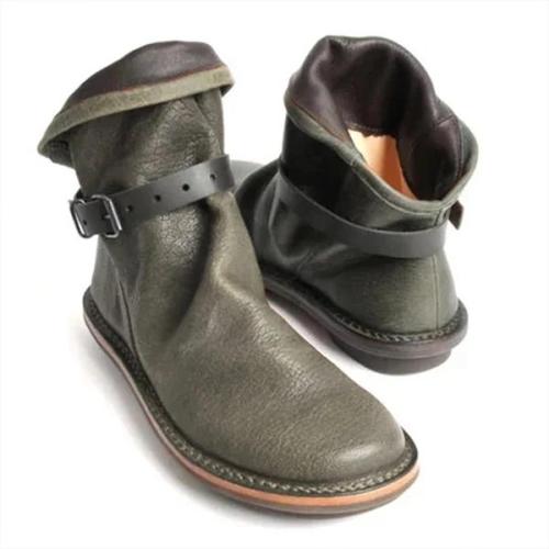 Plus Size Holiday Round Toe Solid PU Boots