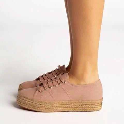 Espadrille Platform Sneakers All Season Lace-Up Womens Sneakers