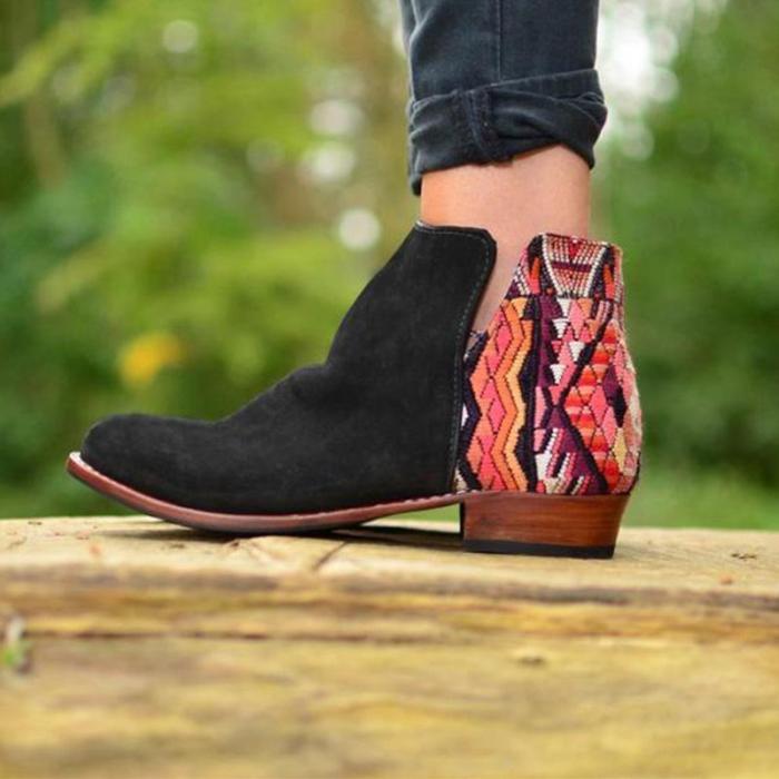 Huipil Suede Chic Boho Ankle Booties