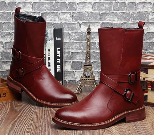Autumn and winter men's leather Martin boots