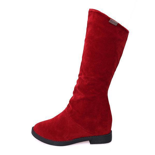 Warm Slip On Soft Suede Winter Mid-calf Boots For Women