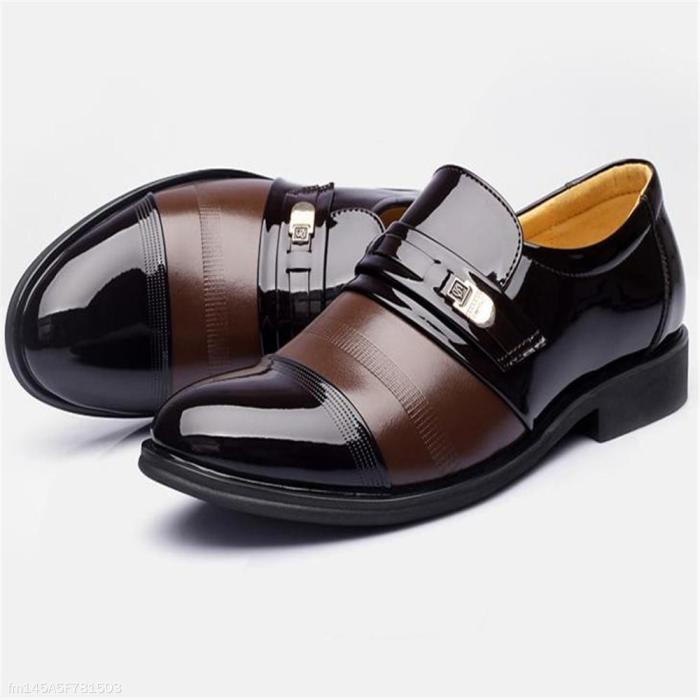 Fashion Business Plain Leather Men Shoes
