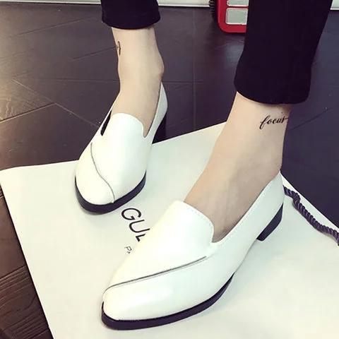 Women Simple Style Pointed Toe Women's Slip-On Flat Work Shoes