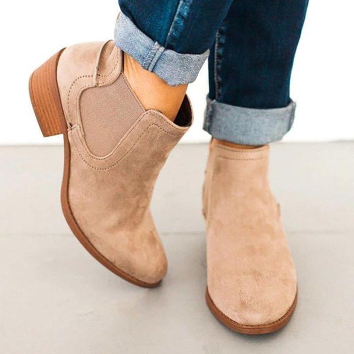 Women Flocking Booties Casual Comfort Plus Size Shoes