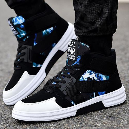 Men's Fashion Hight Top Camouflage Skateboard Shoes