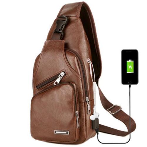 Outdoor USB Charging Port Chest Bag Travel Sling Crossbody Bag