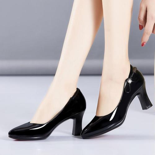 Summer Chunky Heel Working Pointed Toe Shoes