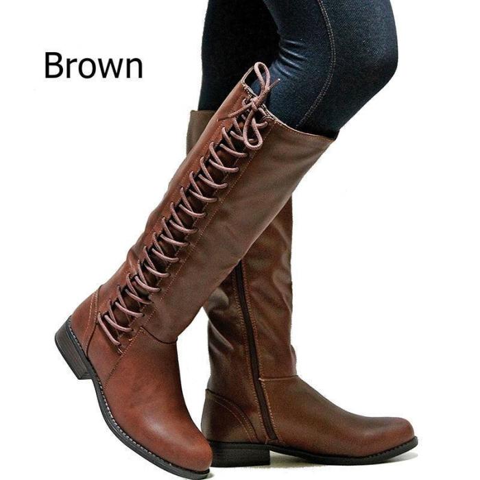 Knight boots Lady Knee High Boots Low Chunky Heel