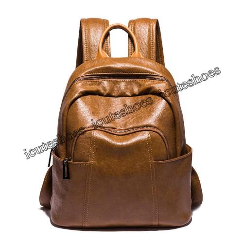 Stylish Shoulder Bag Girl's New Soft Leather Student Backpack Bag