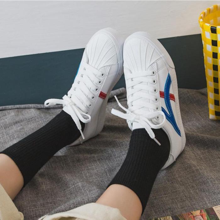 Street Style Flat Artificial Leather Upper Student Sneakers