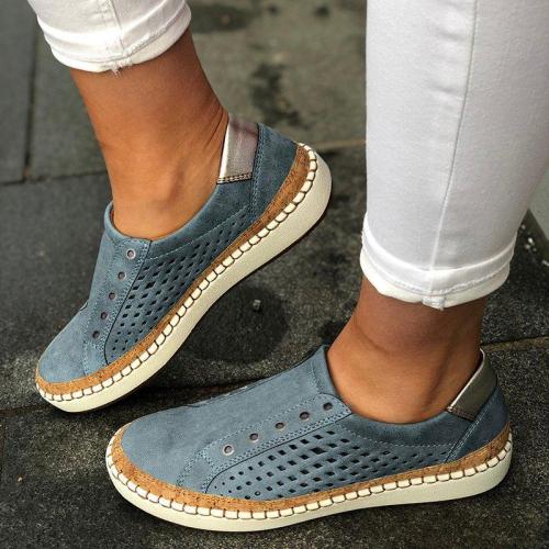 Women Casual Shoes Slip On Hollow-Out Sneakers