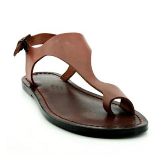 Brown Flip-Flop Ankle-Strap Sandals