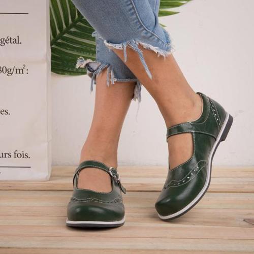 Vintage Cute School Girl Low Heels Shoes