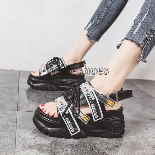 Chunky Fashion Summer Leather Women Thick Soled Beach Sandal