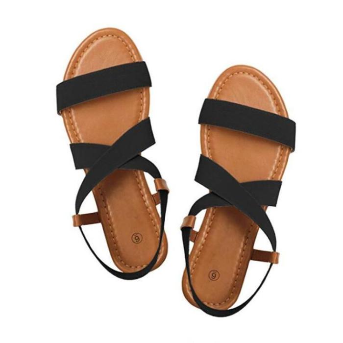 Retro Beach Sandals For Women Shoes Low Heel Anti Skid Rome Style Shoes Peep Toe Fashion