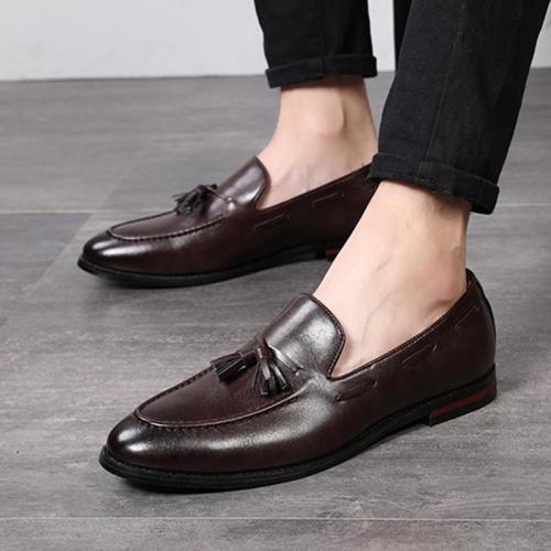 Tassel Loafers PU Leather Slip on Shoes