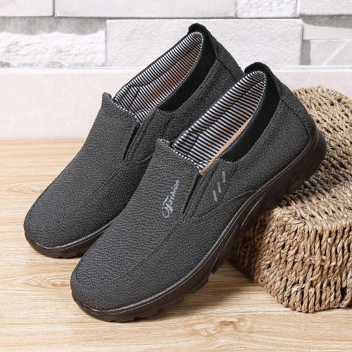 Mens Fabric Breathable Wear Resistant Slip On Soft Casual Shoes