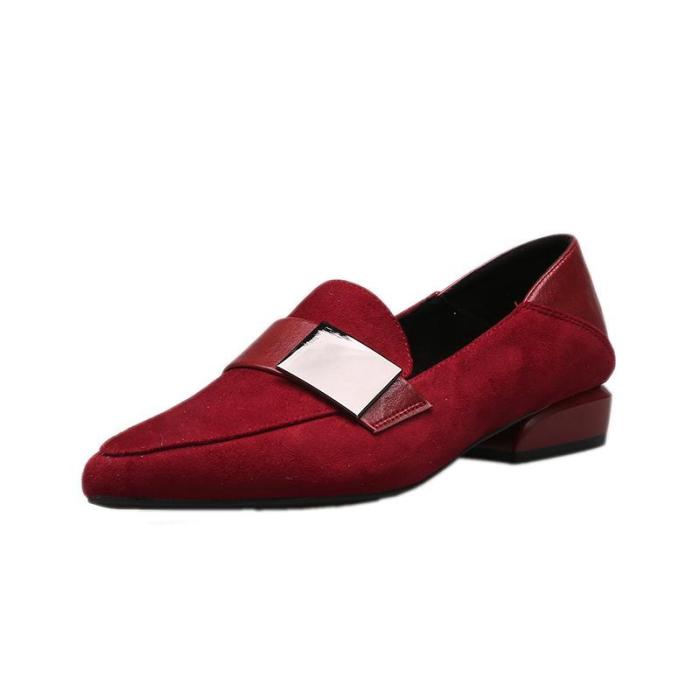 ins two soft leather red pointed toe shoes