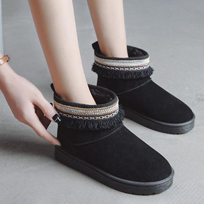 Women Casual Warm Snow Boots Slip On Shoes