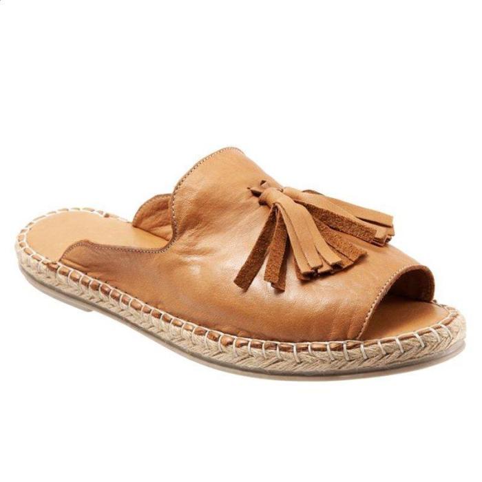 Casual Peep Toe Tassel Flat Sandals