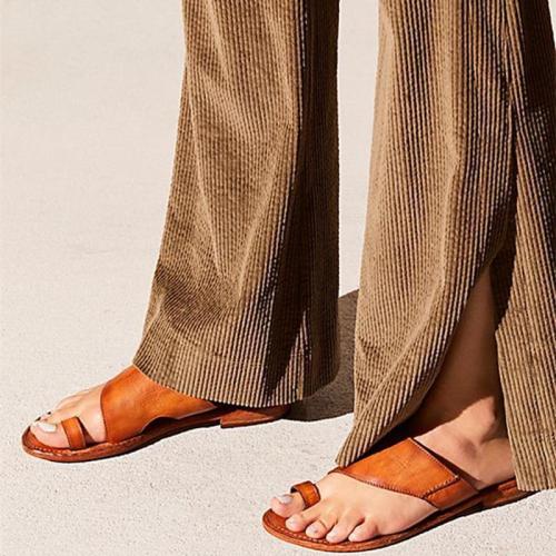 New Hollow Set Toe Slippers Flat Sandals