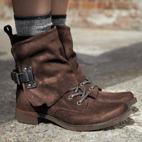 Women Vintage Boots Casual Chic Zipper Boots