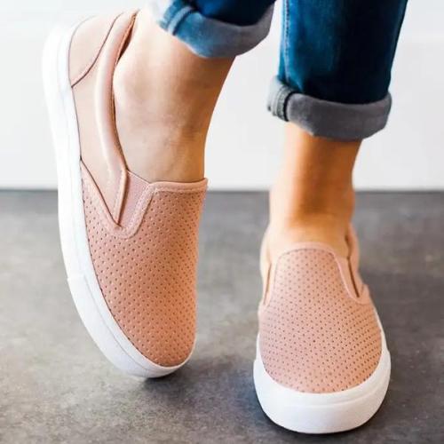 Solid Color Hollow Casual Flat Shoes