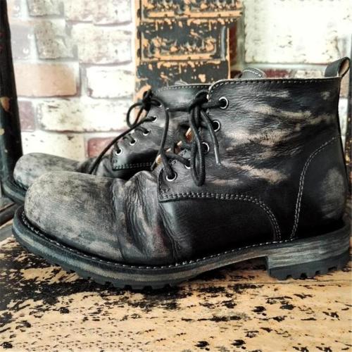 Men's handmade vintage leather ankle boots