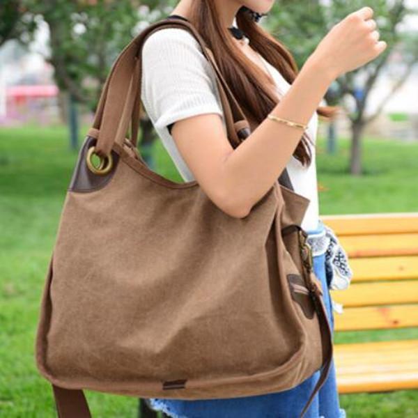 Large Capacity Canvas Handbag Shopping Travel Bag