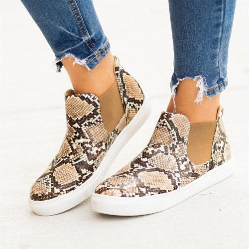 Animal Print Slip-On Ankle Sneakers Women's Shoes