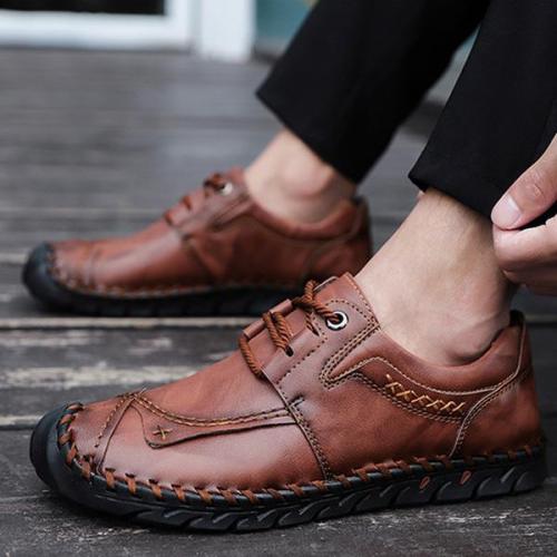 Mens Breathable Lace-up Fashion Casual Flats