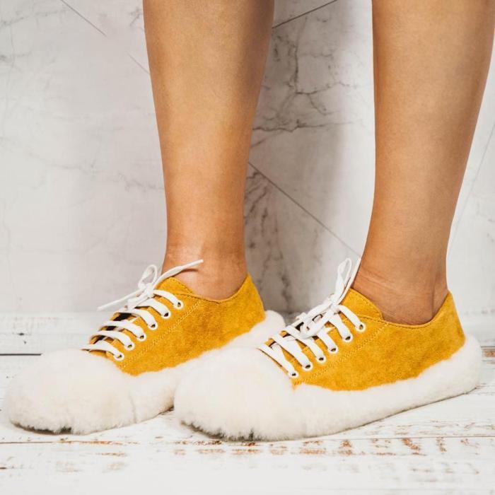 Women Casual Fur Sneakers Athletic Shoes