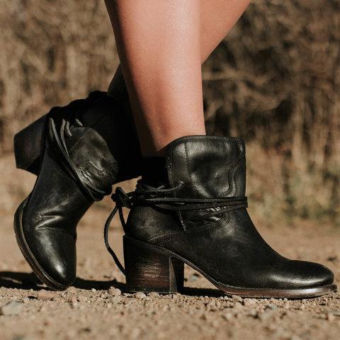 Vintage Low Heel Ankle Casual Boots
