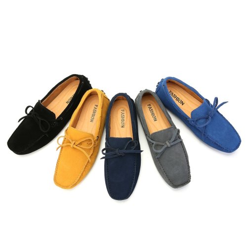 Men Large Size Suede Flat Slip Ons Loafers