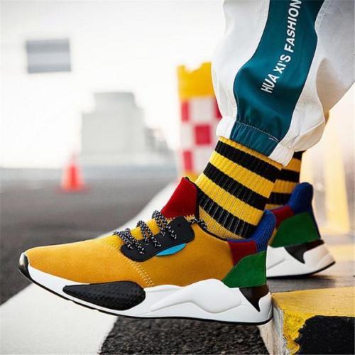 Men's ultra-fibre casual color matching sport sneakers