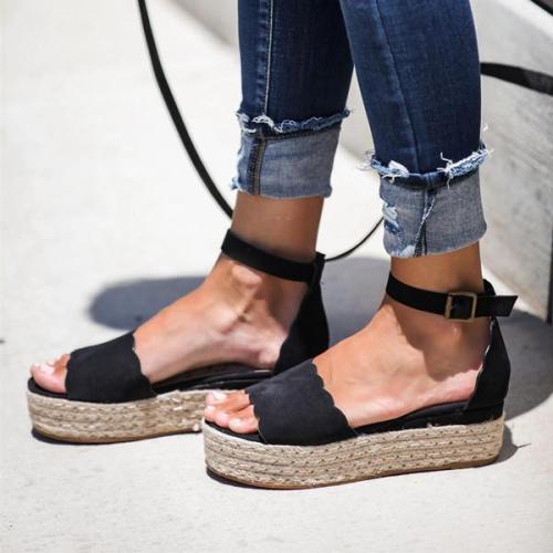 Women Artificial Leather Stylish Wedge Sandals