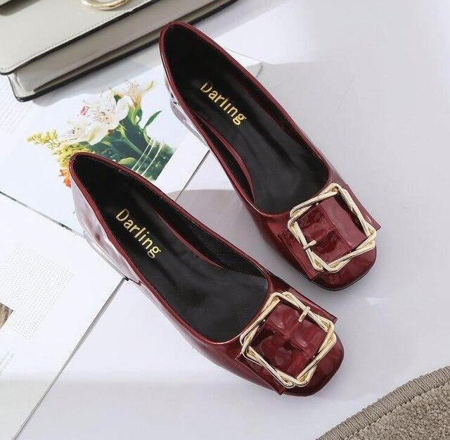 Solid PU leather Woman Shoes Slip On casual shallow Women shoes