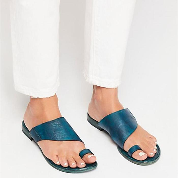 New Hollow Set Toe Slippers Flat Sandals