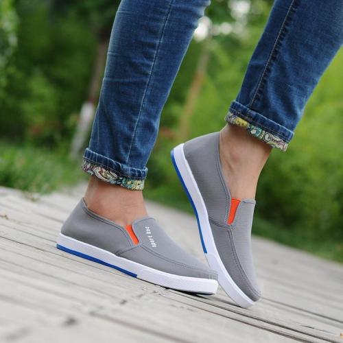 Mens Casual Slip-on Loafers Canvas Flat Shoes